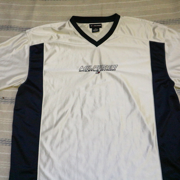 VTG 90s TOMMY HILFIGER Athletic Jersey Tee - Picture 3 of 8